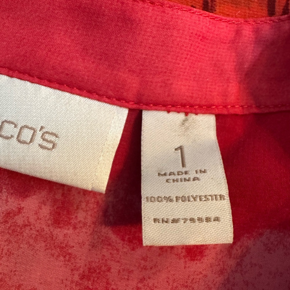 Chicos Elegant Red Ombre Women's Blouse US Small - Picture 7 of 7